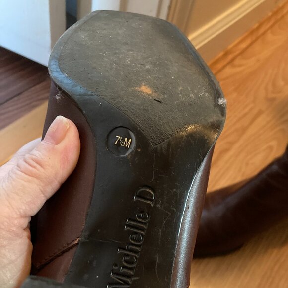 Midcalf Leather heeled Boots, elegant size 7.5 rich brown, Michelle D - Picture 5 of 13